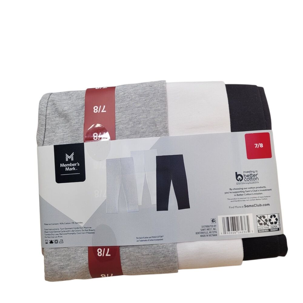 Member's Mark Girls Cotton Favorite Capri Leggings Pull-On Size 7/8 (3-Pack) - Picture 11 of 11